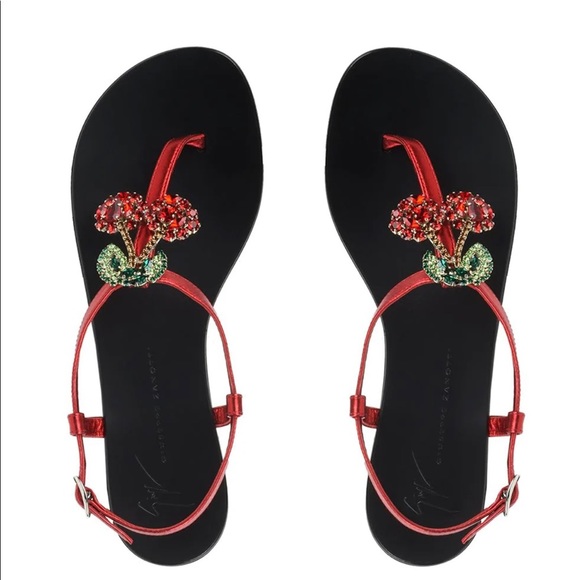 Guiseppi Cherry Red Crystal sandals-NWT - Picture 2 of 12